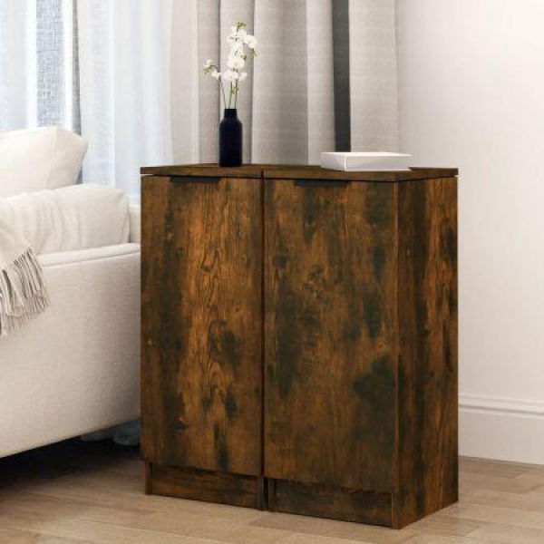 Sideboards 2 Pcs Smoked Oak 30x30x70 Cm Engineered Wood