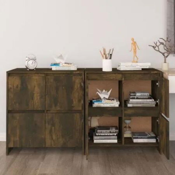 Sideboards 2 pcs Smoked Oak 70x41x75 cm Engineered Wood