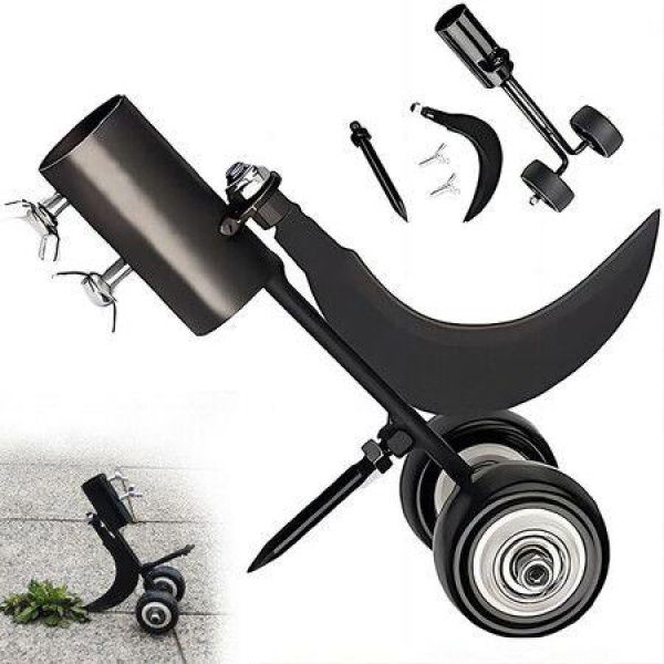 Sidewalk Crack Weeding Tools with Wheels Garden Long Handle Detachable Stand Up Weeding Tools Manual Weeder Tool Remover