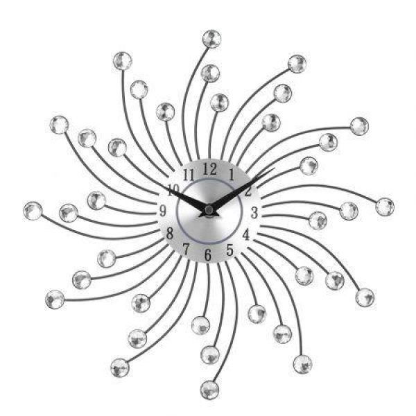 Silent Crystal Metal Wall Clock Home Art Decor Diameter 32cm