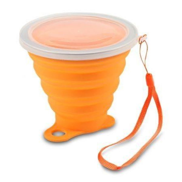 Silica Gel 270ML Folding Water Cup Heat Resistance With Cover Strap