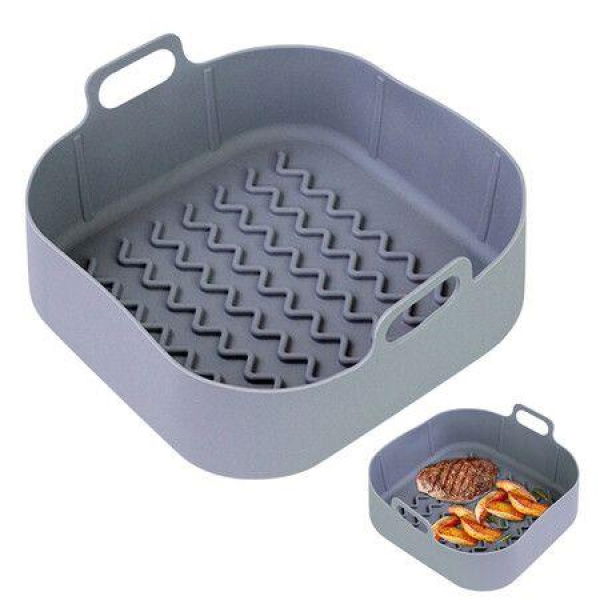 Silicone Air Fryer Non-Stick Pans Reusable Accessories Silicone Baking Pot Basket Tool Tray