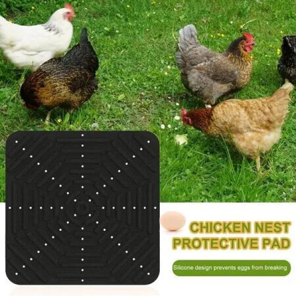 Silicone Chicken Coop Mats Nesting Box Liners Washable Reusable For Eggs Bedding Pads Color Black