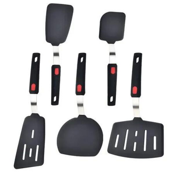 Silicone Spatula Turner Set of 5, 600 Degree Fahrenheit Heat Resistant Cooking Spatulas for Nonstick Cookware