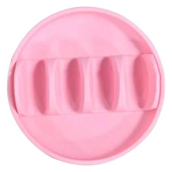 Silicone Taco Holder, Reusable Taco Plates with Dividers, Taco Rack Holders Stand for Hard Soft Taco Shell Holder, Pink