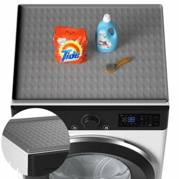 Silicone Washer Dryer Top Covers Non-Slip 60*50cm Mat Protector for Laundry Kitchen Surfaces Color Grey