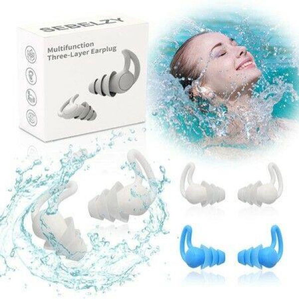 Silicone Waterproof Swimming Noise Cancelling Sleep Earplug2 Pairs