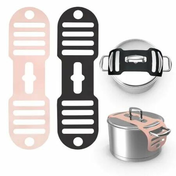 Silicone Wide Lid Strap Securing Strap 2 Pack Reusable Lid Fixing Band for Crockpots,Jar,Casserole,Dishes,Pots