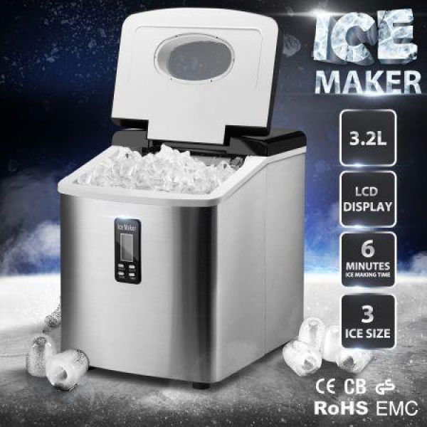 Silver 3.2L Home Ice Maker.