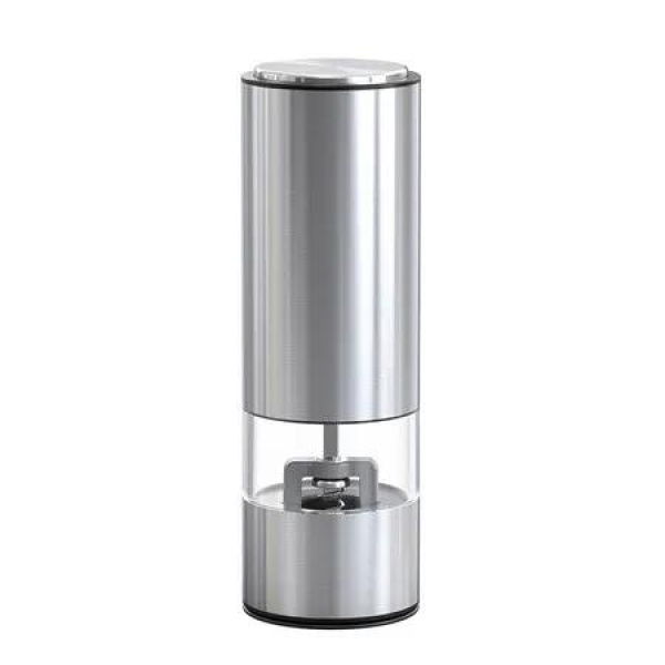 Silver Electric Stainless Steel Grinder Portable Black Pepper & Salt Grinder Suitable for Table Salt & Sea Salt