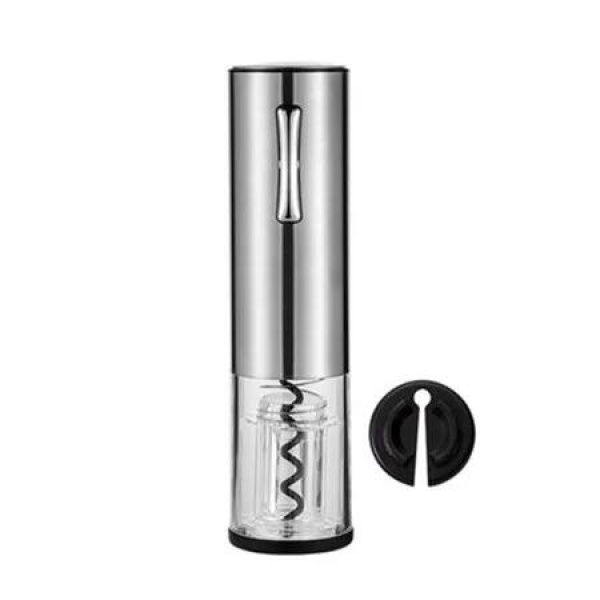 Silver Rechargeable Electric Wine Bottle Opener Automatic with Paper Cutter Ideal for Home & Parties