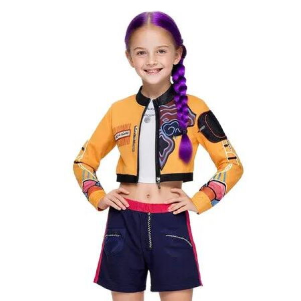 Singer Costume for Girls,POP Group Costume for Kids,Halloween Stage Star Cosplay Dress Up 150cm Age3+
