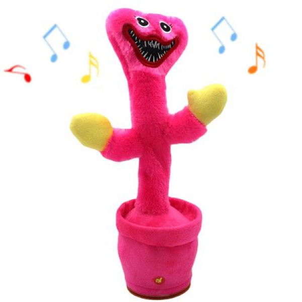 Singing And Dancing Huggy Wuggy Plush Toy Game Poppy Playtime With Music Sausage Monster Doll Electric Cactus Toy Birthday Gifts Color Red