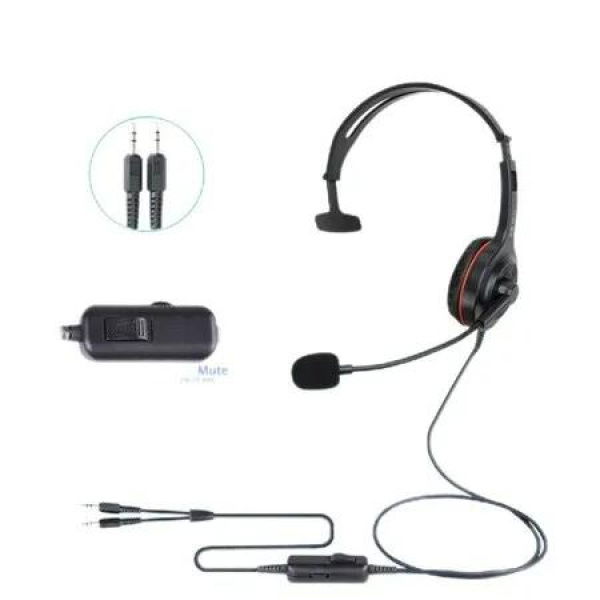 Single Ear for PC Noise Cancelling Headset Call Center Dual Audio Plugs Office Use Volume Control Headset Noise Cancelling Earphone Customer Service
