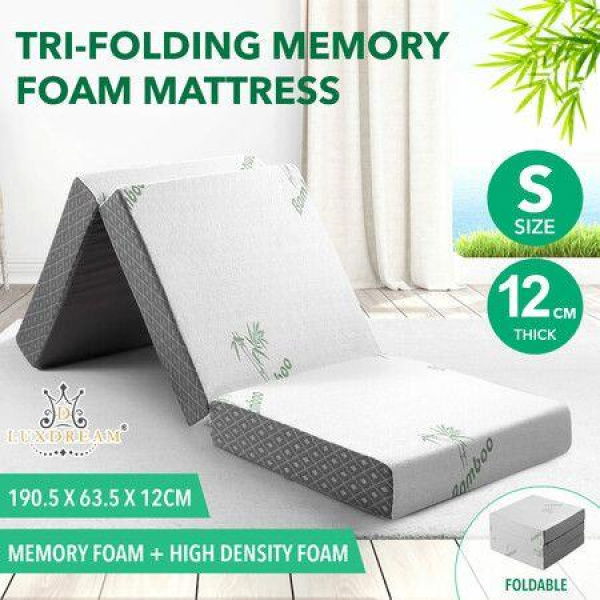 Single Foam Mattress Trifold Sofa Bed Folding Camping Floor Portable Sleeping Mat Cushion With Removable Bamboo Cover