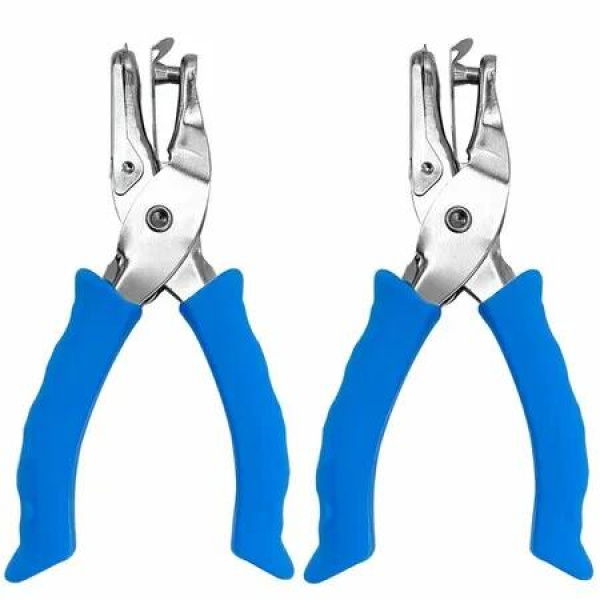 Single Hole Punch 6mm Paper Hole Puncher for Crafts,One Hole Puncher with Blue Soft Grip Handle,Handheld Circle Punch (2 Pack)