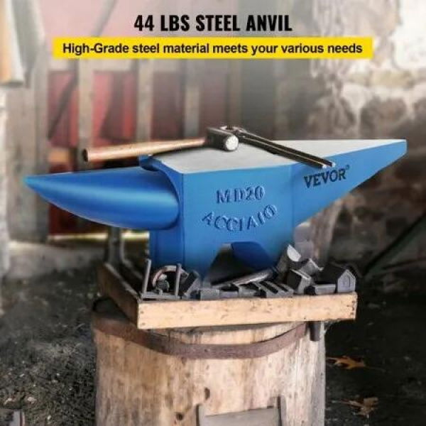 Single Horn Anvil 44Lbs Steel Anvil Blacksmith for Sale Forge Tools and Equipment Anvil Rugged Round and Square Hole Horn Anvil Blacksmith Jewelers Metalsmith Blacksmith Tool