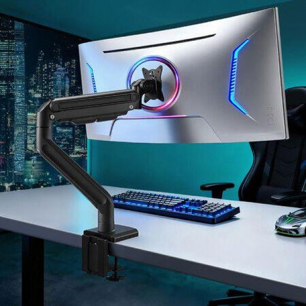 Single Screen Monitor Stand Arm Computer PC Desk Mount Bracket Gas Spring Adjustable Holder 17-50 Inch HD LED LCD TV 75x75mm 100x100mm VESA PLASA 25kg
