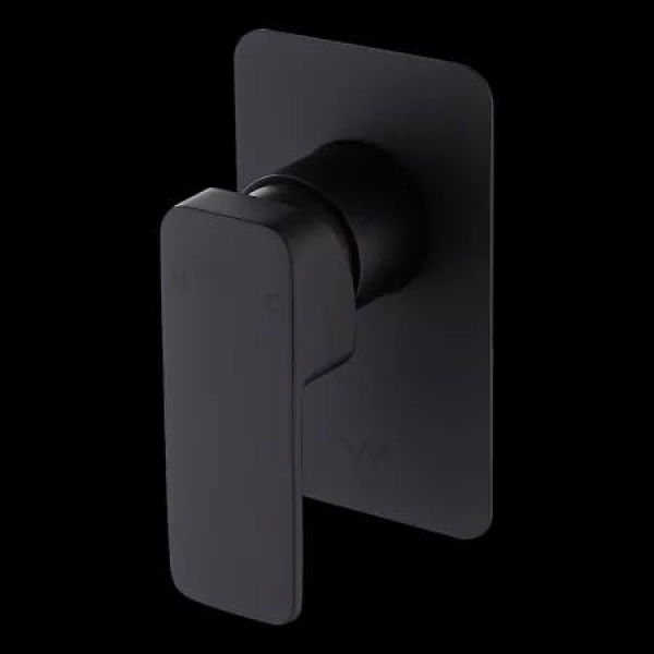 Single Square Shower Bath Mixer Tap Bathroom WATERMARK Approved in Black