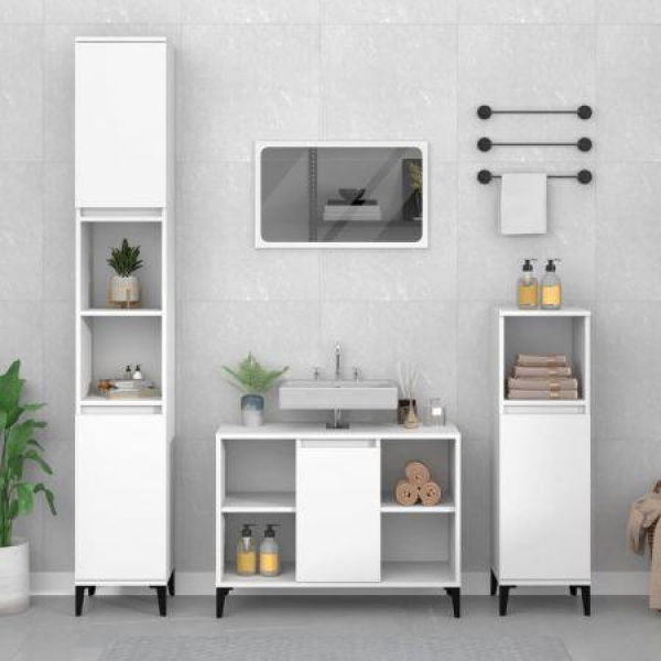 Sink Cabinet White 80x33x60 Cm Engineered Wood