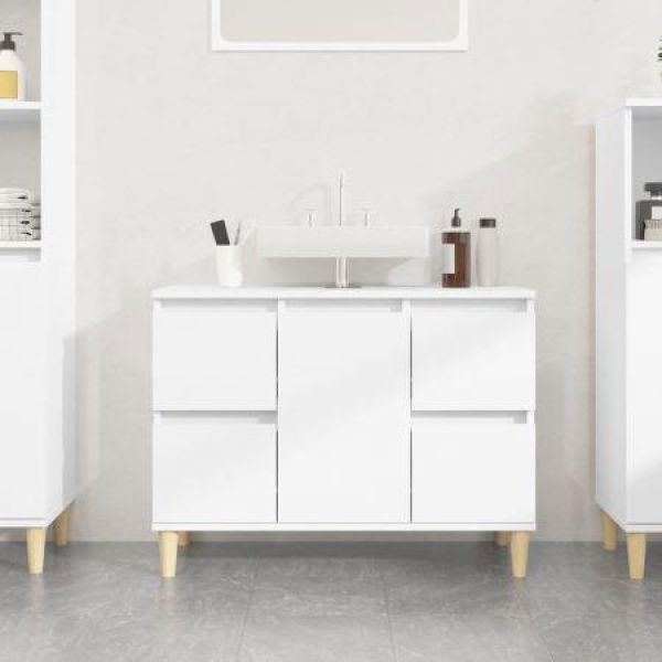 Sink Cabinet White 80x33x60 Cm Engineered Wood