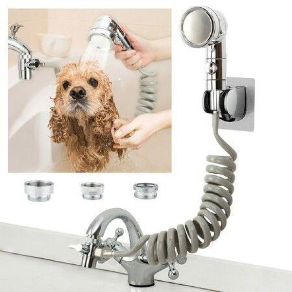 Sink Faucet Sprayer Attachment for Hair and Pet Rinser Showerhead with Stop Water-Saving Function