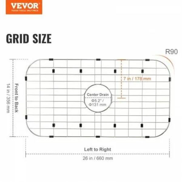 Sink Protector Grid For Kitchen Sink 26'x14' Stainless Steel Drain Rack