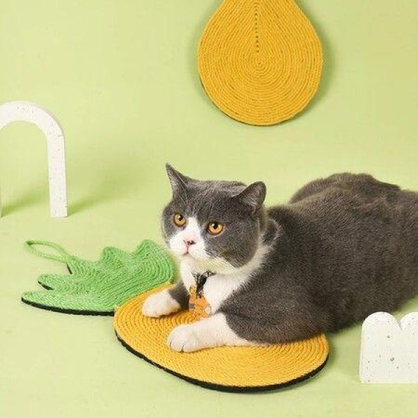 Sisal Scratch Mat For Cats Dust And Scratch Protector Abrasion ResistantPineapple Shape