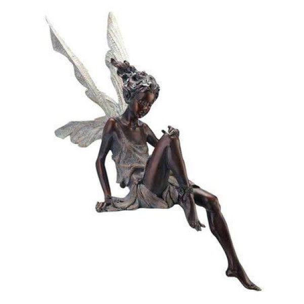 Sitting Flower Fairy StatueAntique Resin Craft Garden Realistic Figurine Decor Home Table Ornaments Garden Lawn Yard Art Porch Patio Decoration