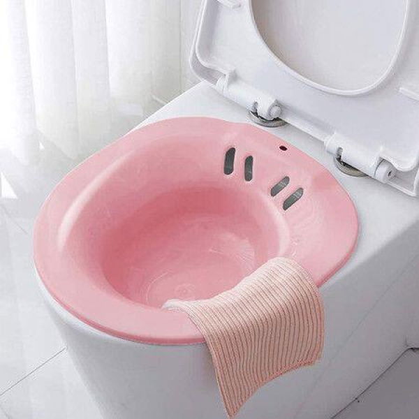 Sitz Bath Toilet SEATtoPerineal Soaking Bath for Postpartum Care, Fits All Toilets, Pink