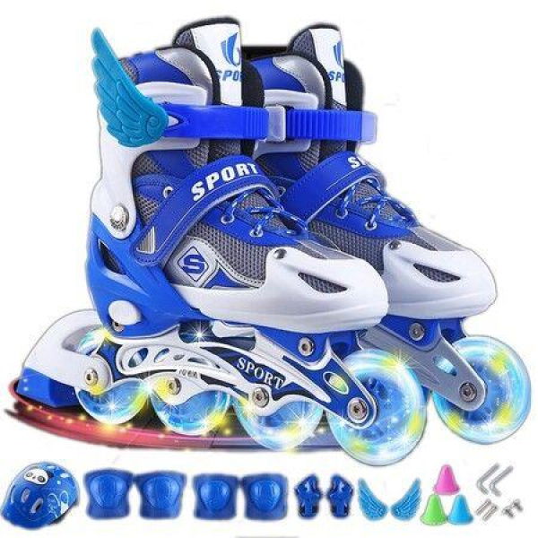 SizeS Roller Skates For Girls And BoysAdjustable 3 Sizes For Kids Toddler Rollerskates With Light Up Wheels