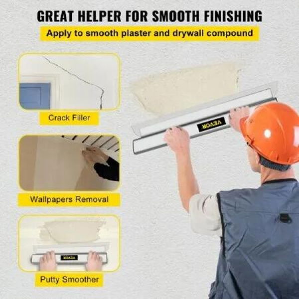 Skimming Blade,40 inch Smoothing Knife, European Stainless Steel Construction Knife, Aluminum Blade Profile Smoothing Knockdown Spatula for Gyprock/Drywall/Wall-Board