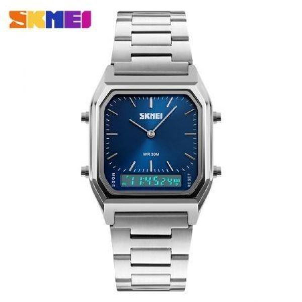 SKMEI 1220 Dual Time Display Fashion Unisex Watch With EL Backlight