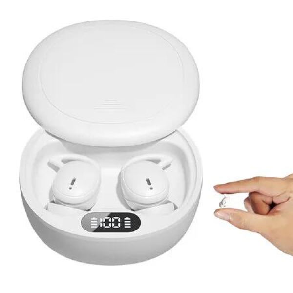 Sleep Earbuds for Side Sleepers, Invisible Earbuds, Ultra-Light in-Ear Headphones with Charging Case, Clear Calls and Noise Block (White)
