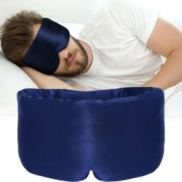 Sleep Mask Eye Mask for Man and Woman with Adjustable Headband, Full Size Large Sleep Mask for All Night Sleep, Travel 1 Pack (Navy Blue)