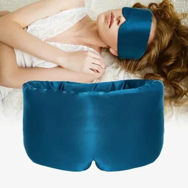 Sleep Mask Eye Mask for Man and Woman with Adjustable Headband, Full Size Large Sleep Mask for All Night Sleep, Travel 1 Pack (Peacock Blue)