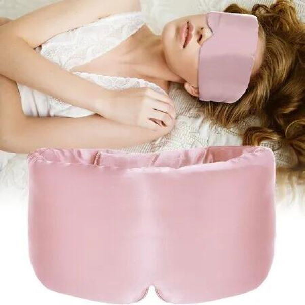 Sleep Mask Eye Mask for Man and Woman with Adjustable Headband, Full Size Large Sleep Mask for All Night Sleep, Travel 1 Pack (Pink)