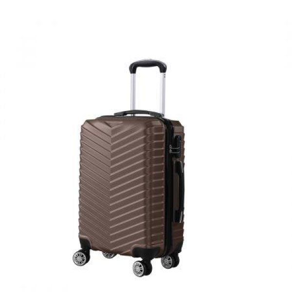 Slimbridge 28 Luggage Suitcase Trolley Travel Packing Lock Hard Shell Coffee
