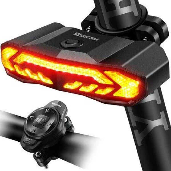 Smart Bike Tail Light With Turn Signals And Brake Light. Bike Alarm Horn With Remote Auto ON/OFF. Rechargeable Waterproof Bike Horn Alarm. Rear Bike Brake Light Turn Signals. Bicycle Tail Light.