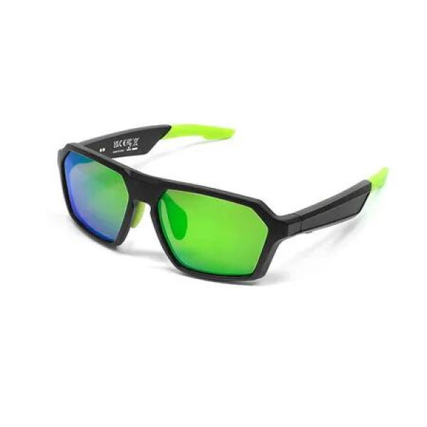 Smart Bluetooth Audio Sunglasses Ai Translate Cycling Sport Surround Sound UV Glasses Color Green