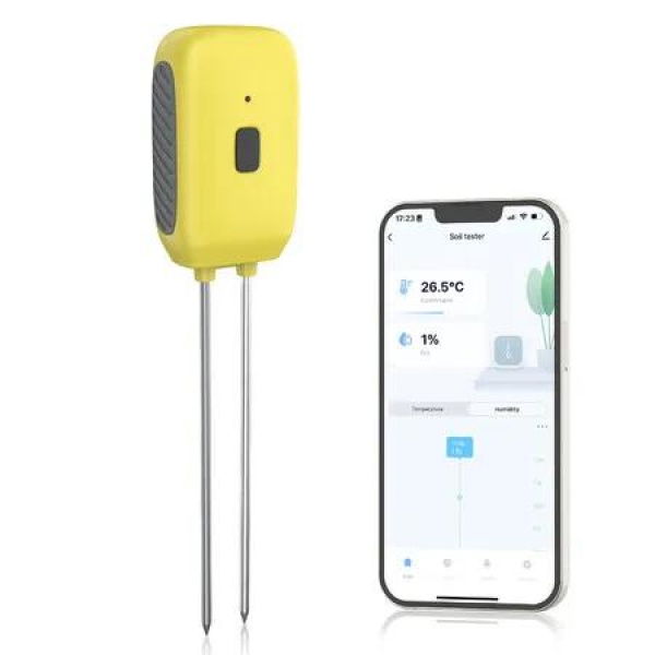 Smart Bluetooth Soil Moisture Meter Monitor Plant Temperature Humidity with App Control for Indoor Gardening