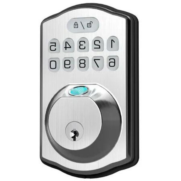 Smart Fingerprint Door Lock with Keypad for Front Doors (Silver)