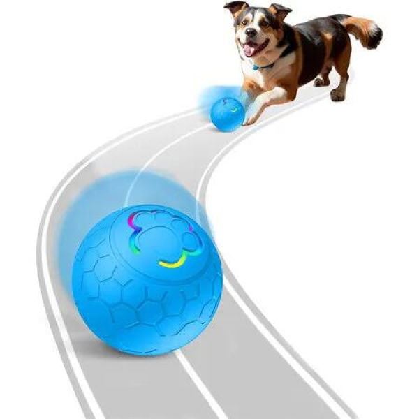 Smart Interactive Dog Toys Ball, Auto Bouncing Rotating Ball, Moving Pet Toys for Dogs 20 lbs, USB Rechargeable, Fun Gift for Boredom, 1 Pack, Blue