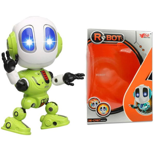 Smart Talking Robot Toy DIY USB Electric Toy Colorful LED Eyes Intelligent Robots Gifts Toys For Children Color Green