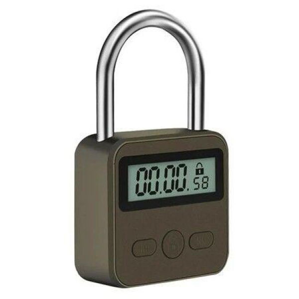 Smart Time Lock LCD Display Time Lock Multifunction Travel Electronic Timer Waterproof USB Rechargeable Temporary Timer Padlock