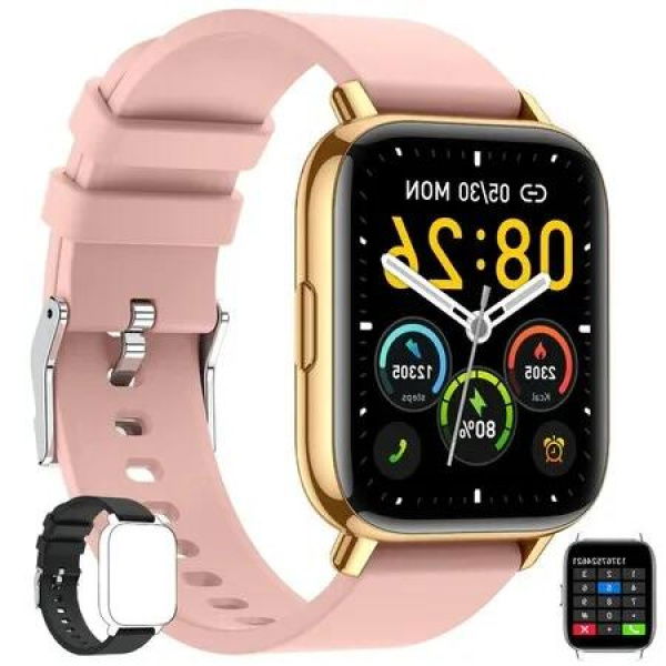 Smart Watch for Android Phones: Waterproof Fitness Tracker Sleep Tracker with Pressure and HeartRate Monitoring (Pink)