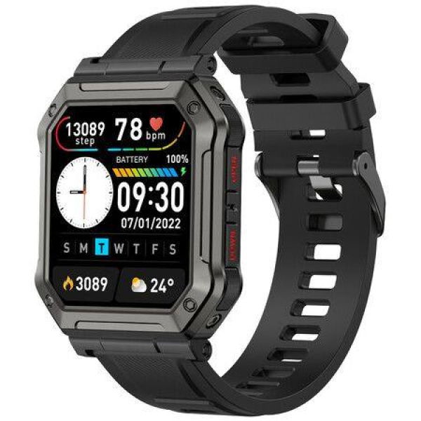 Smart Watch for Men Fitness Tracker Make/Answer Call Bluetooth Tactical Military Smartwatch for Android Phones iPhone Outdoor Waterproof Digital Sport Run Watches Heart Rate Monitor Step Counter (Black)