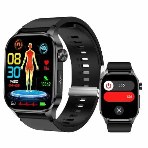 Smart Watch For Men Women 2.04 Inch Fitness Watch With Sleep Monitor Intelligent Reminders,Phone Calls, 110+ Sport Modes,Fitness Tracker Waterproof,Black
