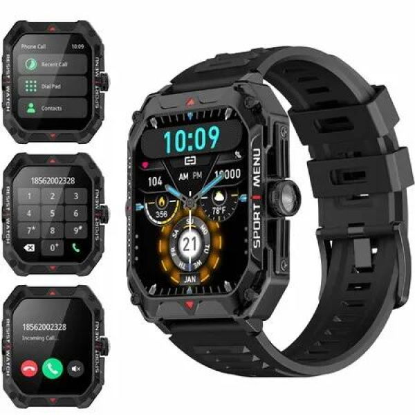 Smart Watch for Men(Answer/Make Call) 2.02 Smartwatch with 128 Sports Modes Fitness Tracker Step Calorie Counter IP68 Waterproof for Andriod iPhone