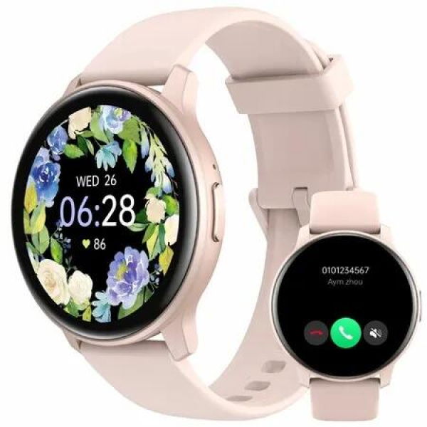 Smart Watch for Women Men Answer/Make Calls/Quick Text Reply/AI Voice Control,Smartwatch for Android Phones iPhone (Pink)